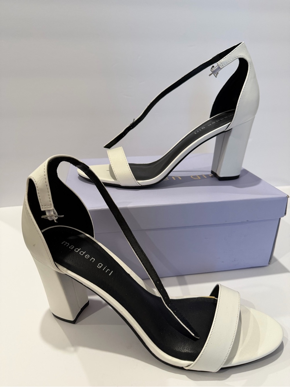 Madden Girl White Heels